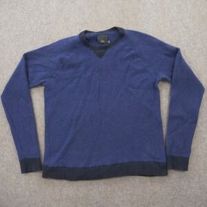 Vince Sweater Mens 2XL XXL Blue Wool Cashmere Pullover Crew Neck Knit